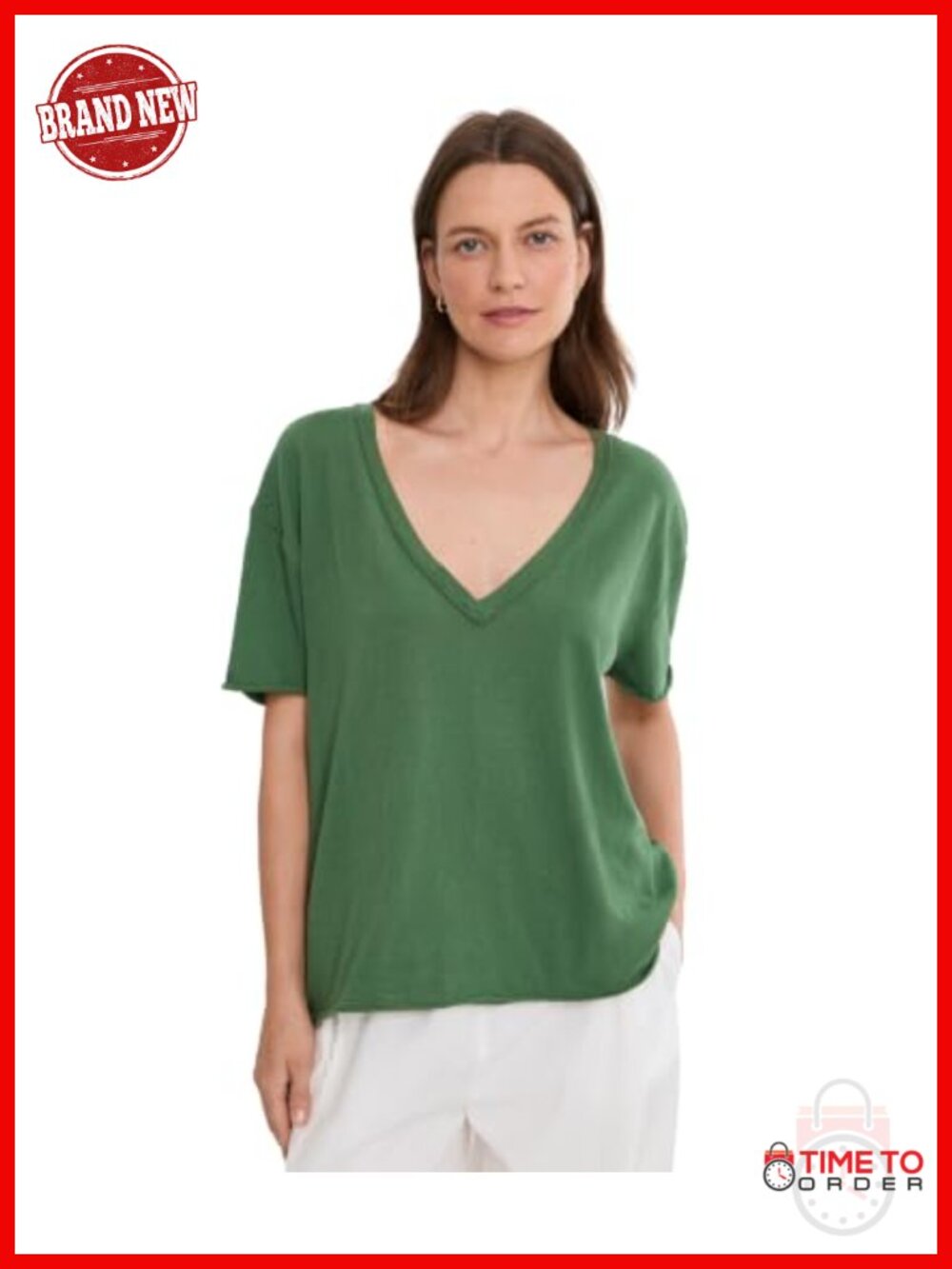 We The Free Nina V-Neck Long Sleeve Tee Classic Fit T-Shirt